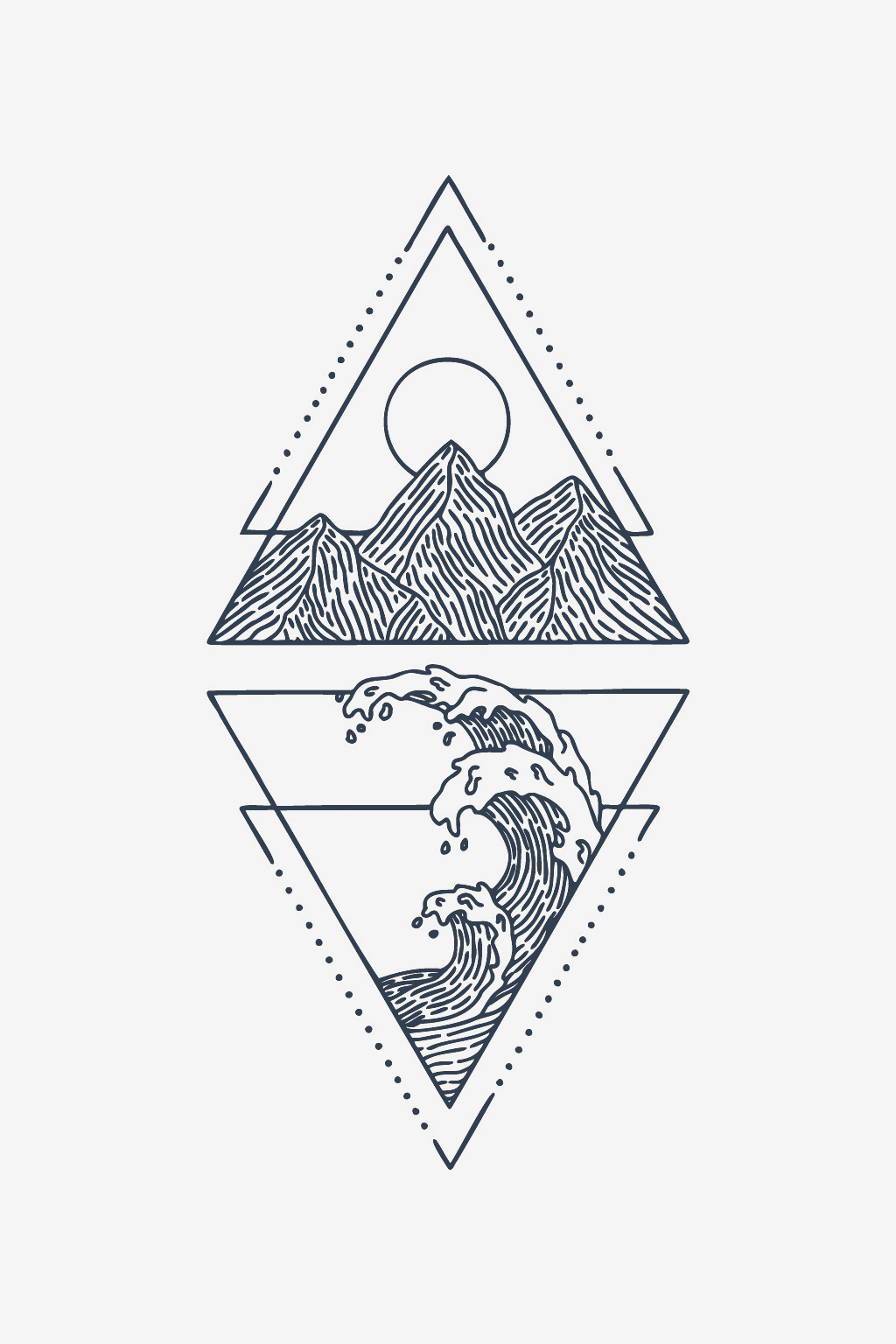 Montagne et vague